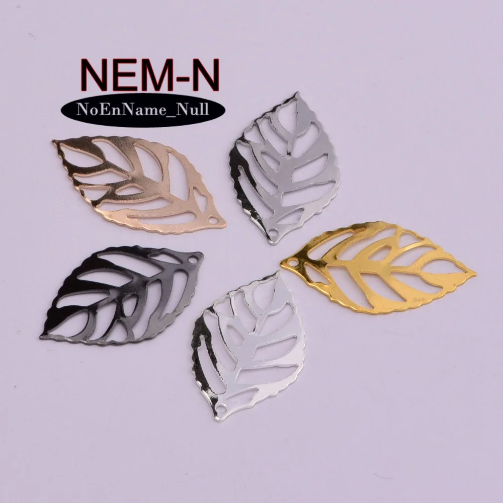 20 шт./лот NEM N 24*14 мм медный лист растения для тела полые листья одно отверстие