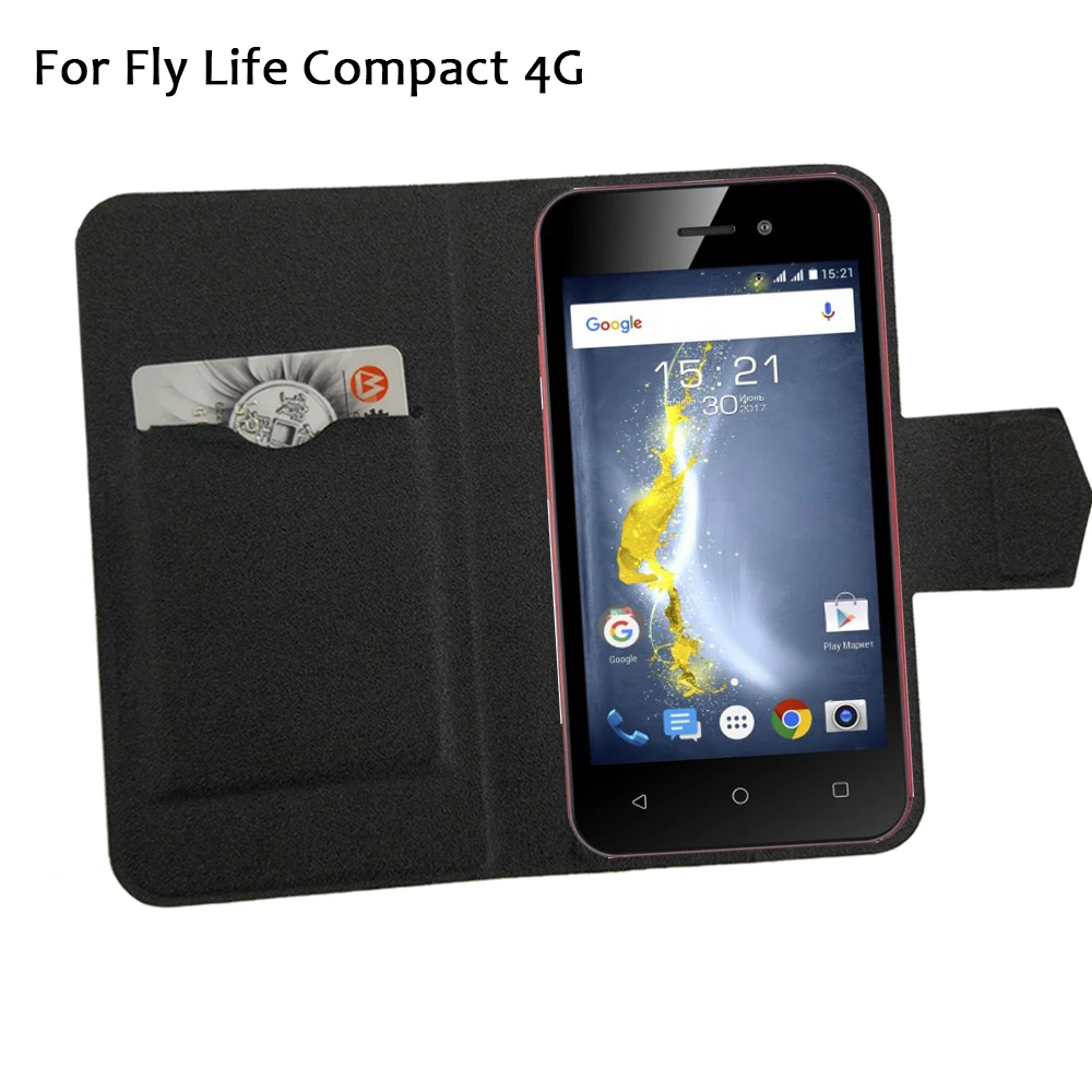 5 цветов лидер продаж! Чехол для Телефона Fly Life Compact 4G кожаный чехол заводская цена