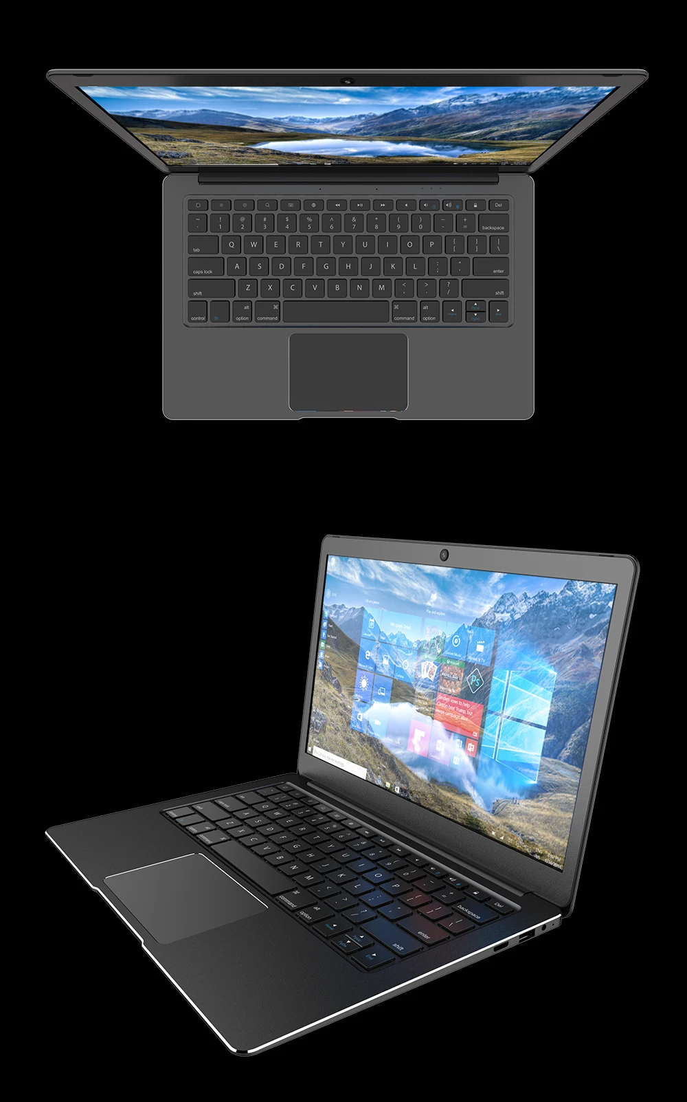 Металлический ультрабук SSD 256 GB/128/64 Оперативная память 6 ГБ 13," быстро Процессор Intel 4Cores и Windows 10 французский арабский испанская Русская раскладка клавиатуры Клавиатура с подсветкой