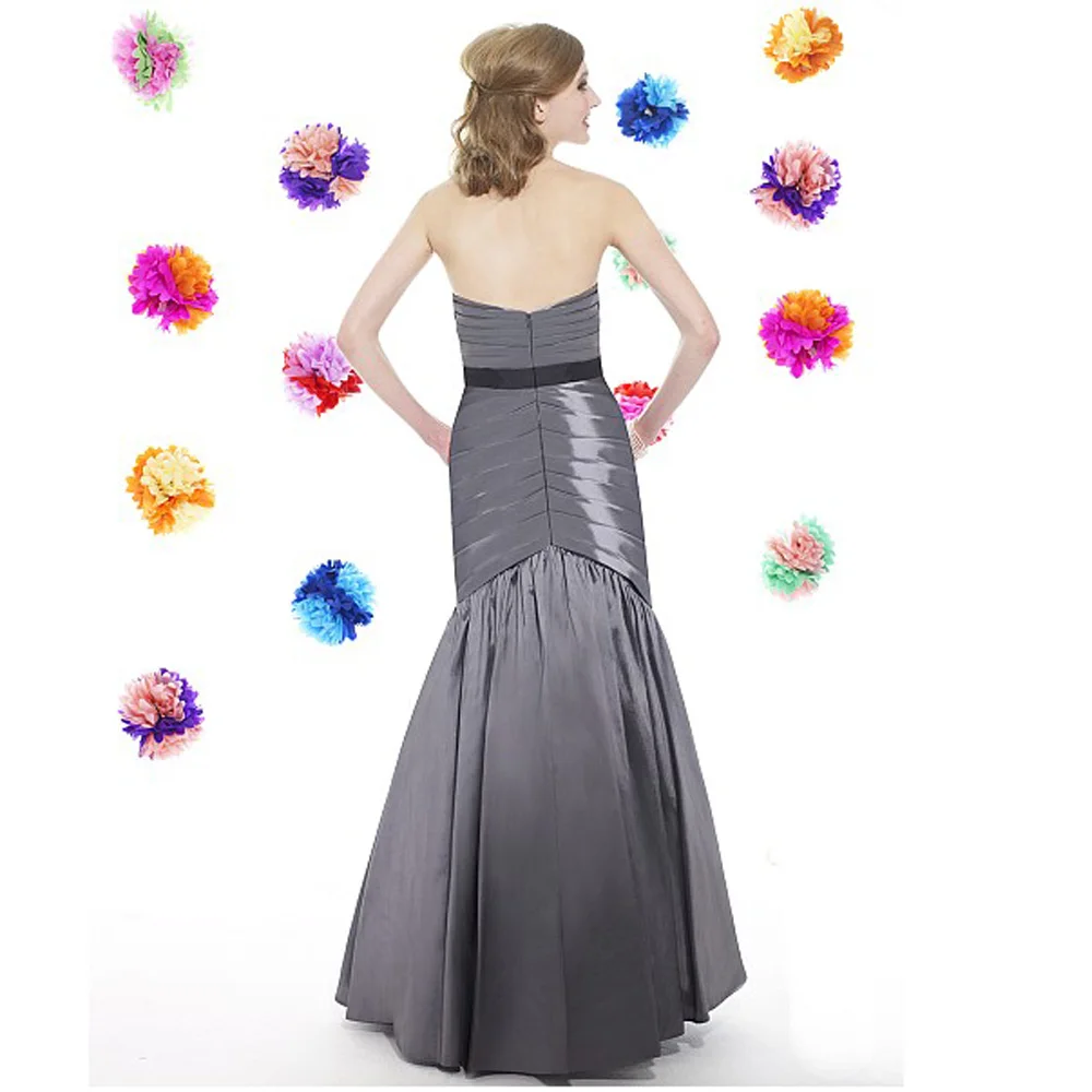 Cheap Sweetheart Grey Satin Bridesmaid Dresses With Pleat Sleeveless Off The Shoulder Wedding Party 2016 | Свадьбы и торжества