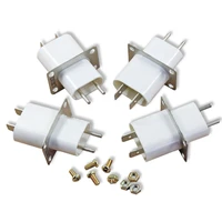 4pieceslot new microwave oven magnetron accessories launch tube socket heating tube high voltage filament plug connector socket