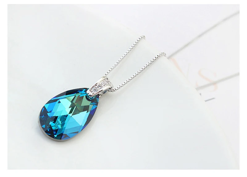 BAFFIN оригинальные кристаллы от Swarovski Ювелирные наборы Серебряный Цвет капли кулон ожерелье Висячие серьги для женщин Joyas