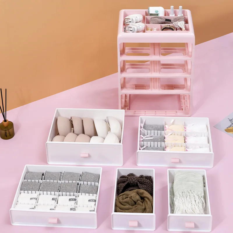 

3/4 Layers Underwear Storage Box Drawer Organizer Socks Underwear Organizer