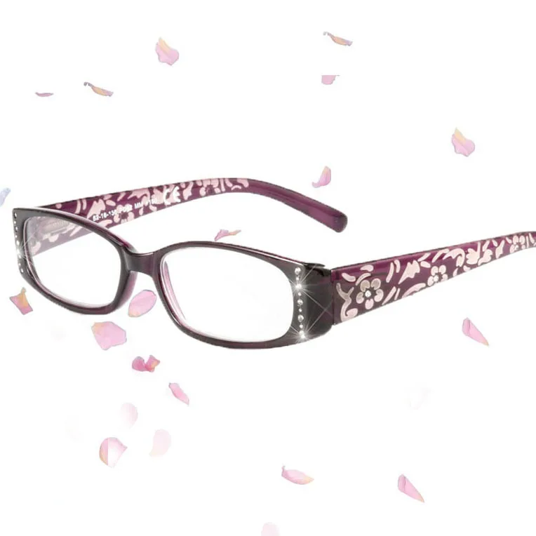 

Purple Diamond Reading Glasses Women Comfy Ultra Light Diopter Presbyopic Glasses +1.0+1.25+1.5+1.75+2.0+2.25+2.5+3.25+3.0+3.25