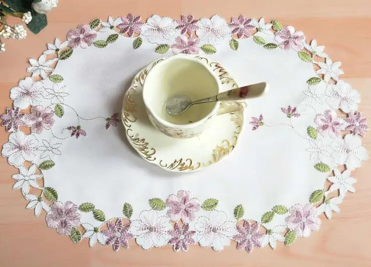 Современный атласный коврик с вышивкой, чашка, кружка для чая, кофе, подставка для кухни, обеденный стол, коврик для места, кружева, для рождественских напитков, вечерние коврики