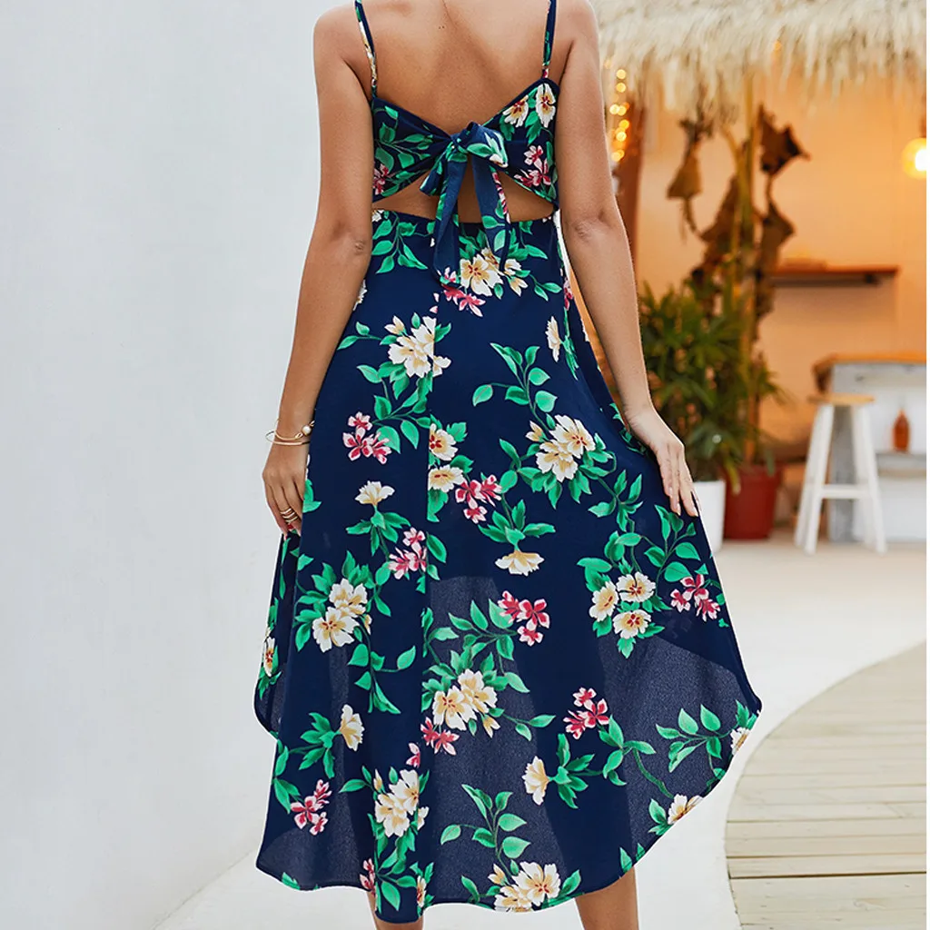 

Women fashion Summer Womens Summer Bohemian Camisole Dress Sleeveless Party Beach Evening V-Neck Dress