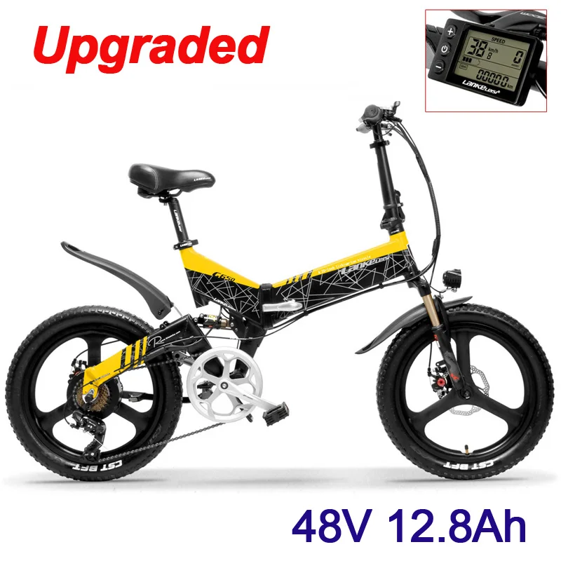 UP BKYE 48V 12.8Ah 7 скоростей 20 дюймов складной горный велосипед Ebike сильная мощность 10.4Ah/12.8Ah/14.5Ah литиевая батарея интегрированное колесо 5 уровень Педаль Помощь - Цвет: UP BKYE 48V 12.8Ah