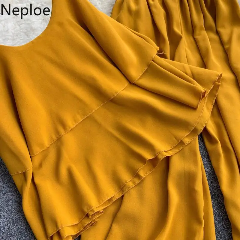 Neploe/женские комплекты из двух предметов однотонная шифоновая кофта с двойными