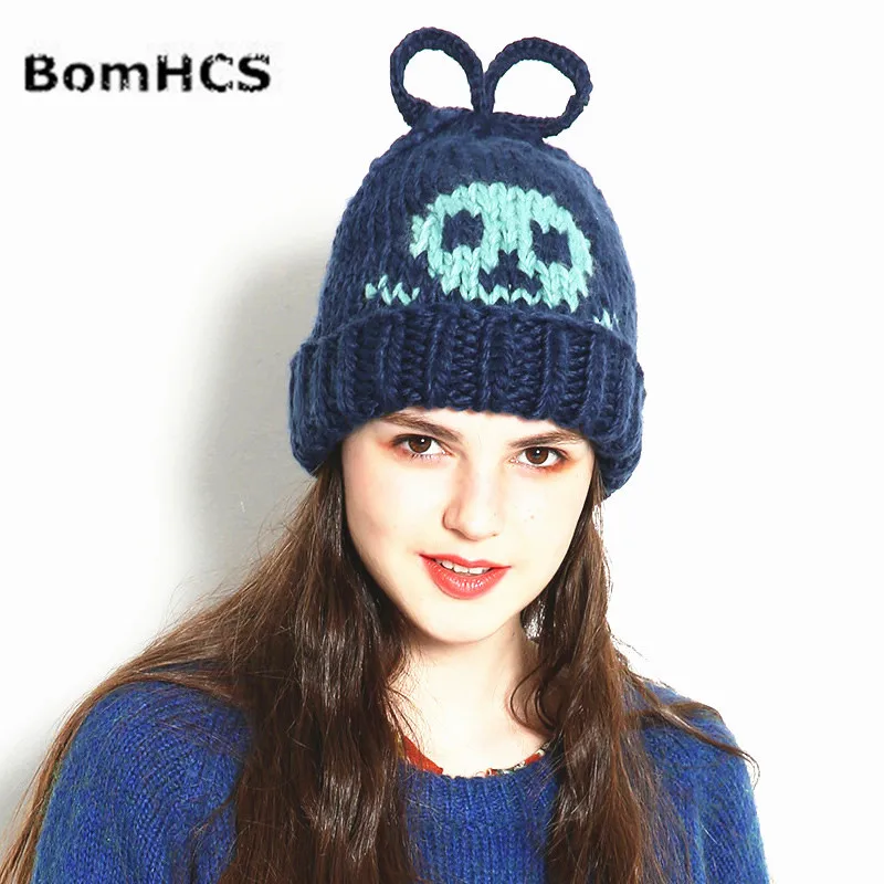

Шапка BomHCS, ручная шапочка, женская, зимняя, теплая, вязаная, плотная