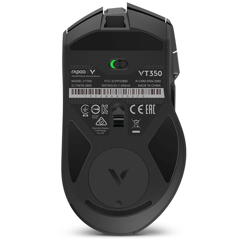 Rapoo VT350 перезаряжаемая Беспроводная/Проводная игровая мышь 11 программируемых