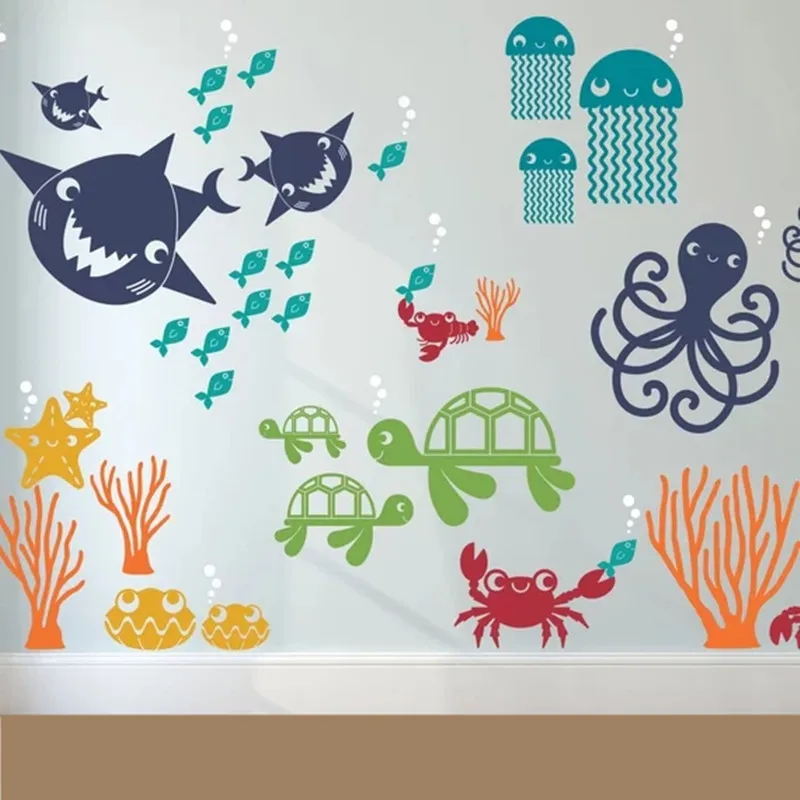 

3pcs/set Seahorse wall stickers boys room decorative ceiling wall decal nursery stickers living room wall T180720