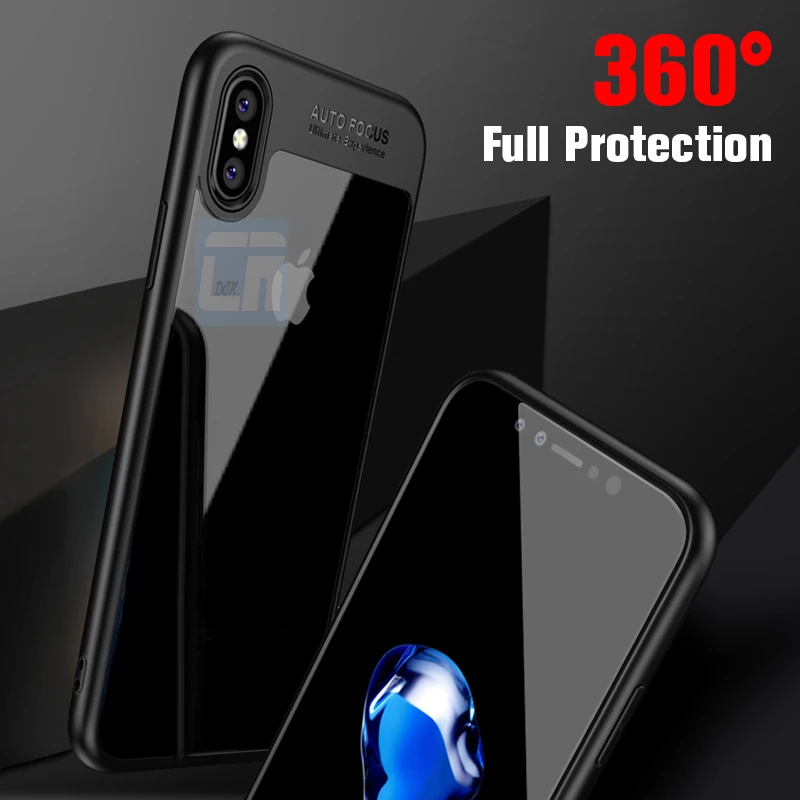 Ультратонкий силиконовый чехол из поликарбоната и ТПУ для iPhone X XS MAX XR акриловая