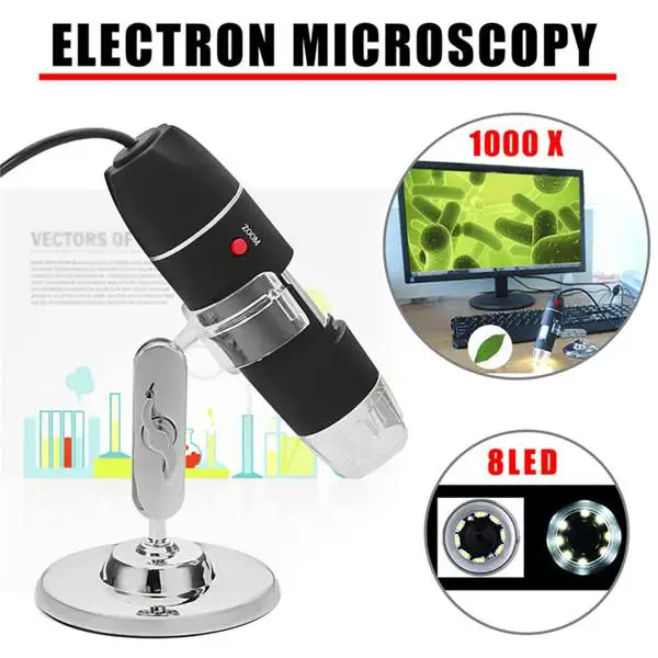 1000X зум 8 LED USB микроскоп биологический цифровая Лупа эндоскоп камера видео с