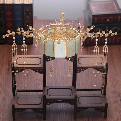 hair Tiara H Мульти-дизайн YangMi Древний китайский Меч леди длинные волосы парики волосы булочки с аксессуары для волос для ТВ Играть императрица фу Яо - Цвет: hair Tiara H