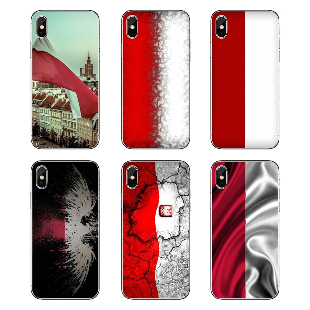 Силиконовый кожаный чехол для телефона PL Ретро Национальный флаг Польши баннера