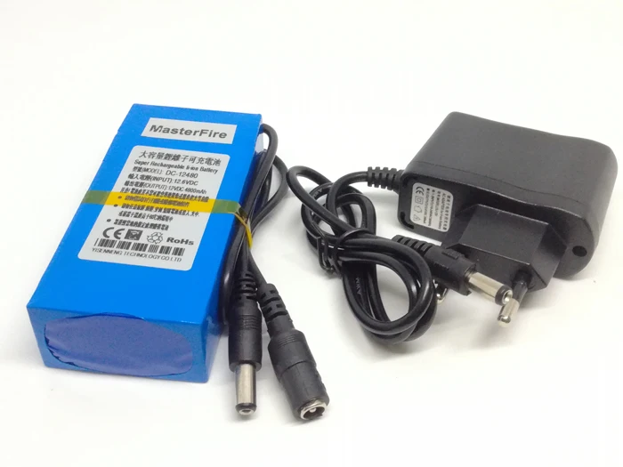

MasterFire 10set/lot Portable Super 12v 4800mah Rechargeable Li-ion Battery Lithium-ion Batteries Pack For Security CCTV Camera