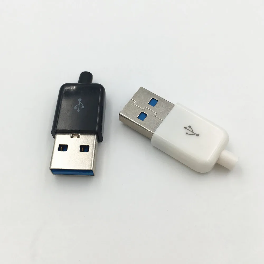2 комплекта DIY USB 3,0 штекер 4Pin тип сварки разъем 3 в 1 разъем пайки адаптер Белый Черный