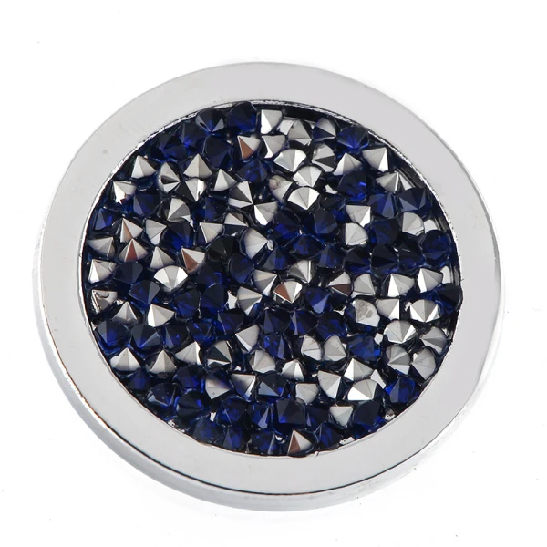 Vinnie Design Jewelry 80cm silver chain with medium carrier and Deluxe multi Pacific blue crystal coin set pendant necklace | Украшения и