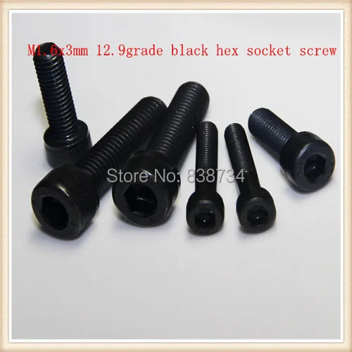 

1000pcs high quality 12.9grade steel with black oxide m1.6*3 to m1.6*10 hex socket machine screw