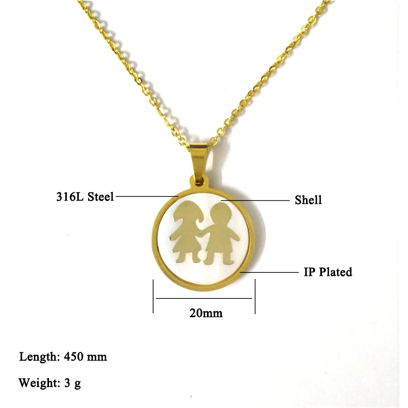 FairLadyHood Gold Silver Color Necklace Family Jewelry Boy And Girl Pendant Choker For Children Gift | Украшения и аксессуары