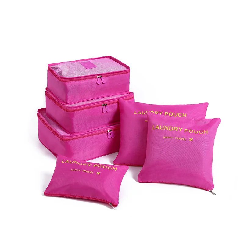 

High Quality 2018 6PCS/Set Oxford Cloth Travel Mesh Bag In Bag Luggage Organizer Packing Cube Organiser for Clothing Accessories