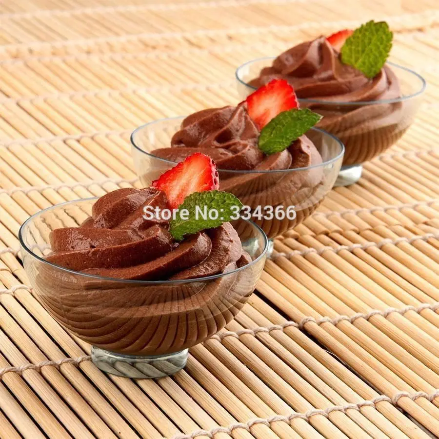 

200pcs/lot Hard Plastic Disposable Dessert Bowl 2oz Plastic Cake Dish /Mini Small Bowl For Party Festival Wedding