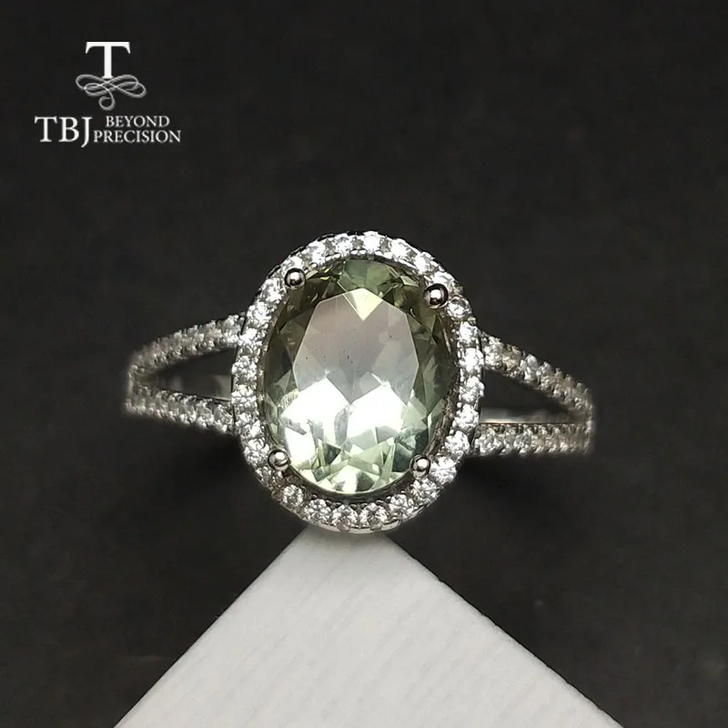 Женское классическое кольцо с натуральным аметистом TBJ простое блестящее из