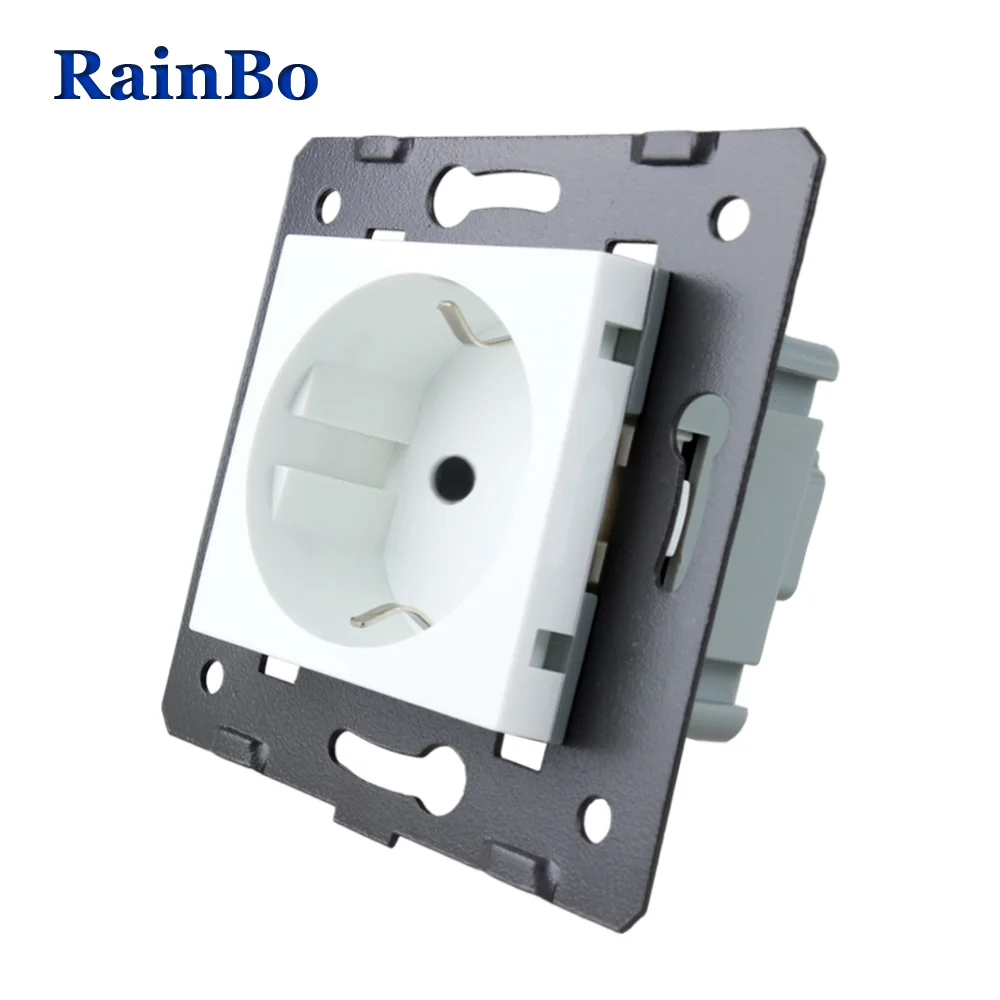 Rainbo бренд ЕС стены Мощность гнездо DIY Стандартный розетки без Стекло Панель