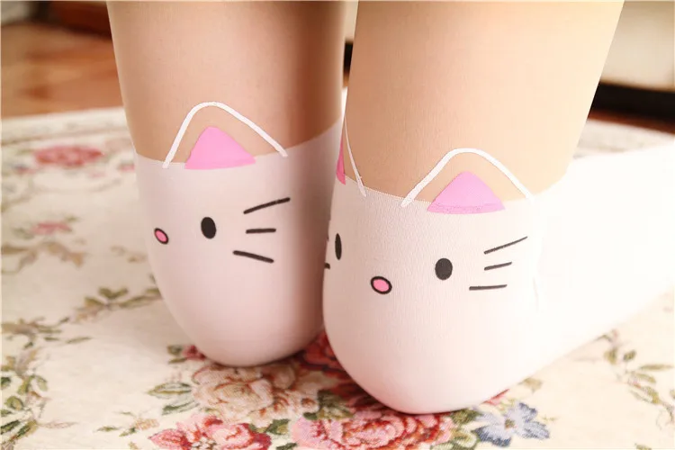 Модные Японские Женские колготки, зимние дизайнерские колготки hello kitty, Колготки с высокой талией