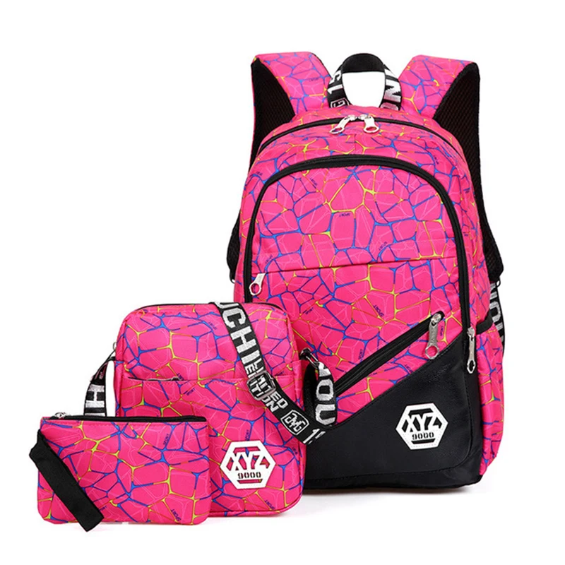 3 шт./компл. Высококачественная холщовая школьная сумка модный школьный рюкзак