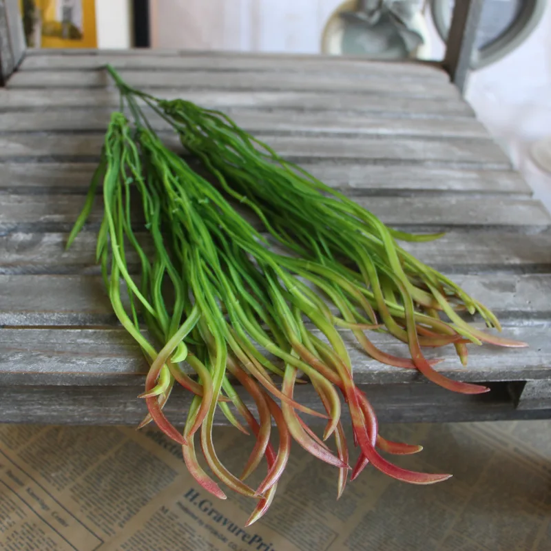 1 букет искусственных растений на ощупь 7 вилок свадебное украшение лоза зеленая