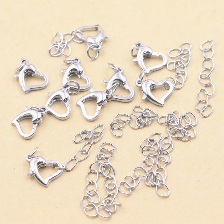 5 шт. серебряная застежка крючок сердце пряжка карабин детали для изготовления