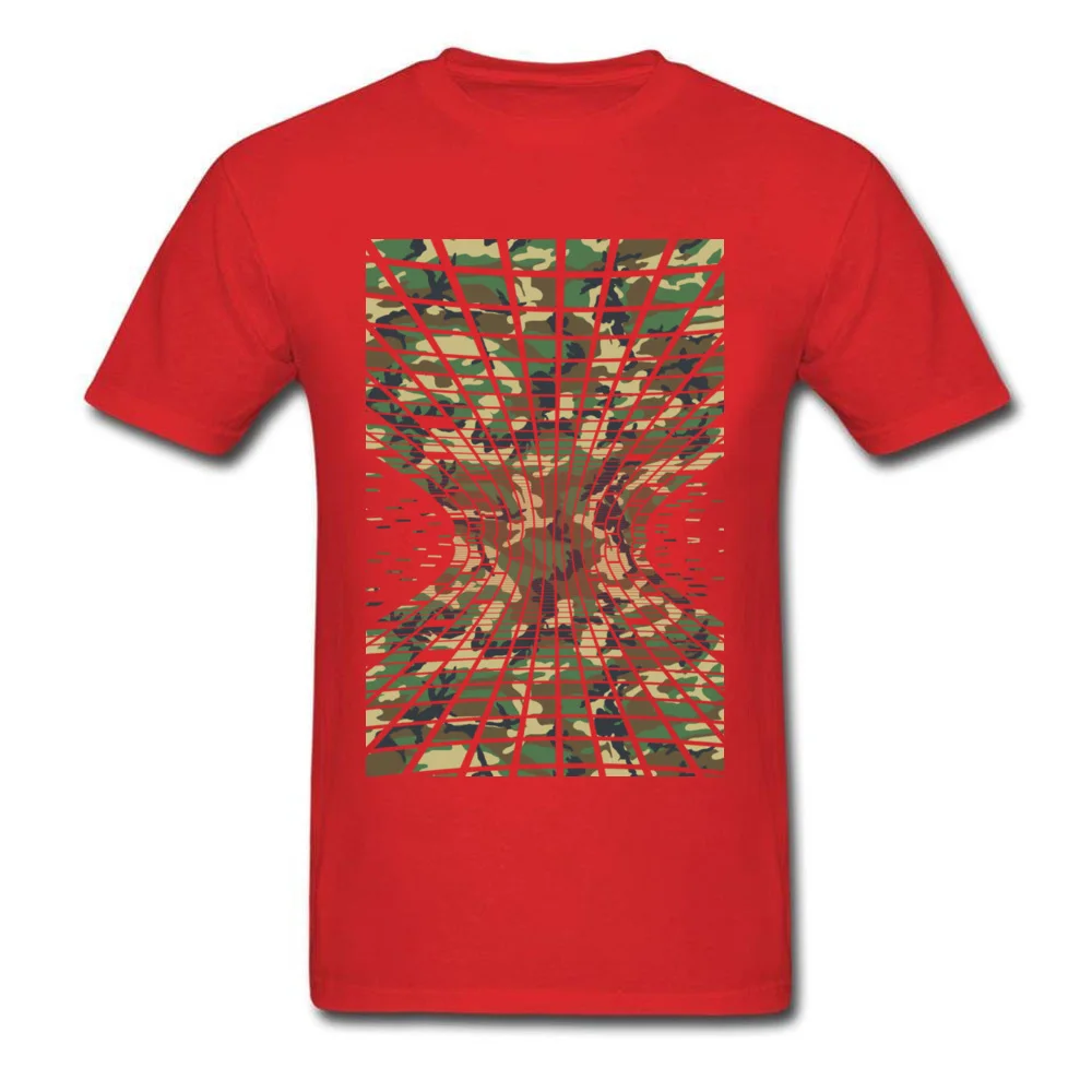 Faddish Tiled Warped Camo футболки для дня рождения вырез лодочкой 100% хлопок мужские с