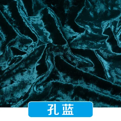 09 peocock blue Высокое качество эластичные золотые бриллианты Вельветовая ткань ледяная бархатная ткань - Цвет: 09 peocock blue