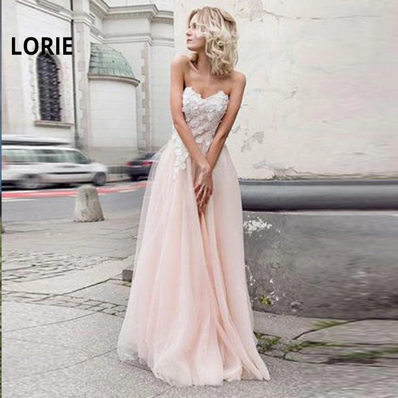 

LORIE A-Line Wedding Dress Elegant with Tulle Appliques Bride Dress Sweetheart Neck Sleeveless Wedding Gown Princess Party Dress