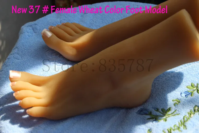 23cm 37# female wheat color Silicone Fake Foot Inner-Bone Inside Toe Move Freely Feet Model Shoe F-509 | Красота и здоровье