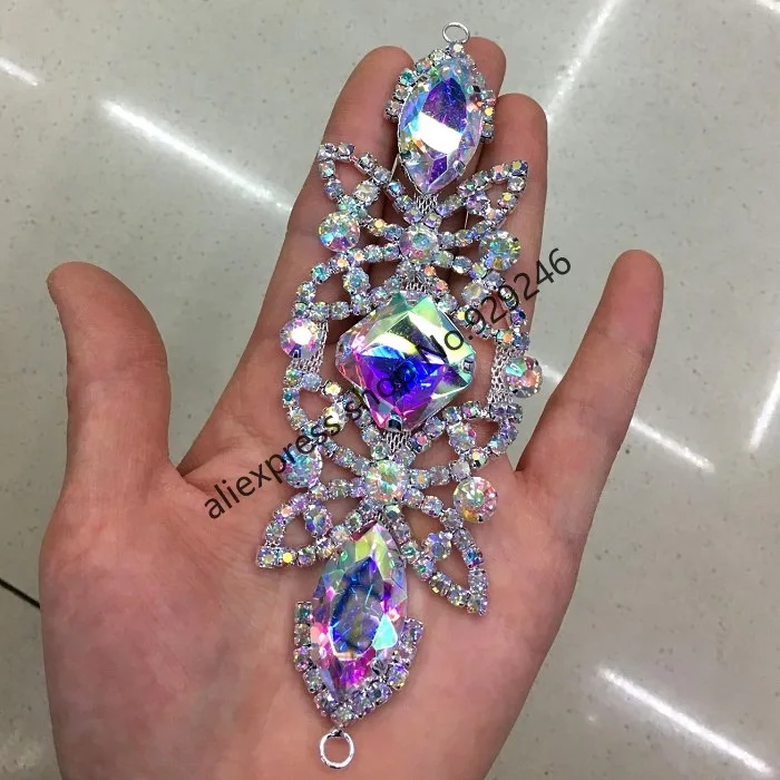 2 шт./лот блестящая Великолепная AB аппликация из хрустального стекла со стразами