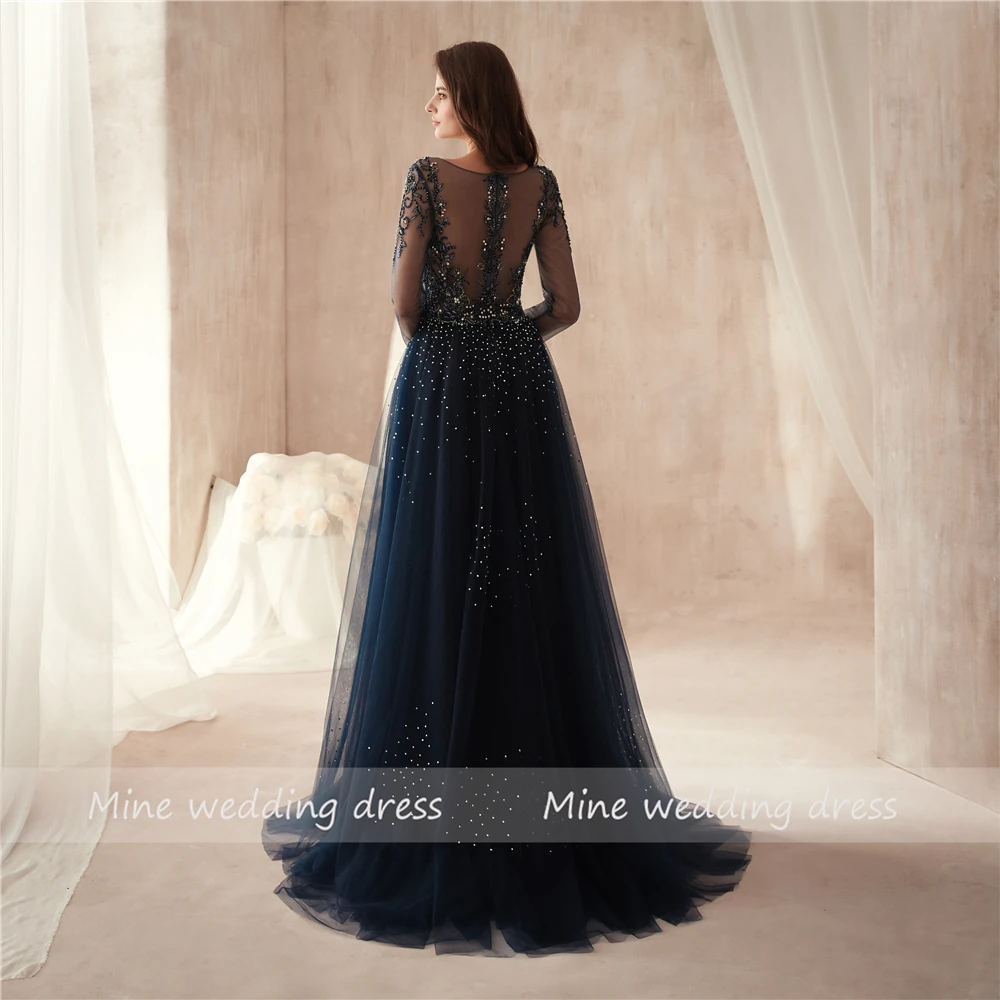 Новое поступление черный тюль элегантный трапециевидной формы с длинными