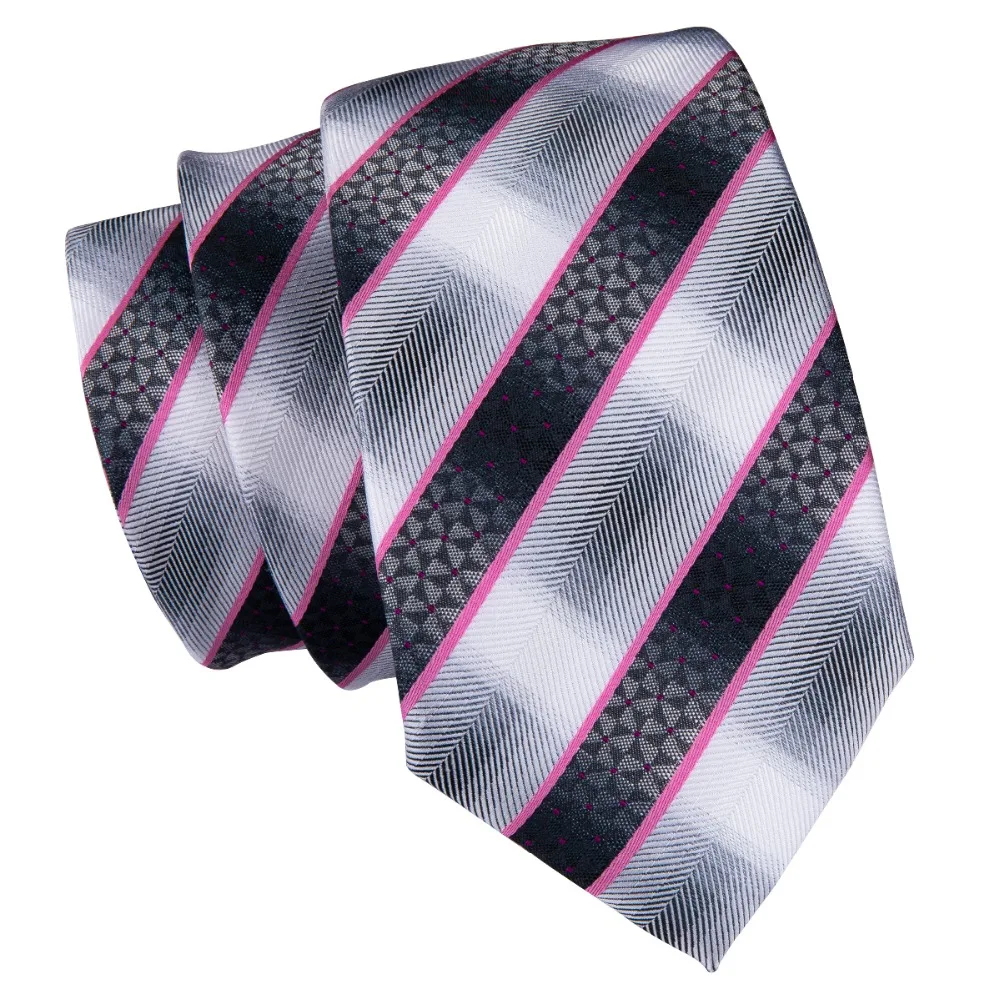 Hi Tie 2019 Новинка полосатые галстуки для мужчин 100% шелк мужской комплект галстука