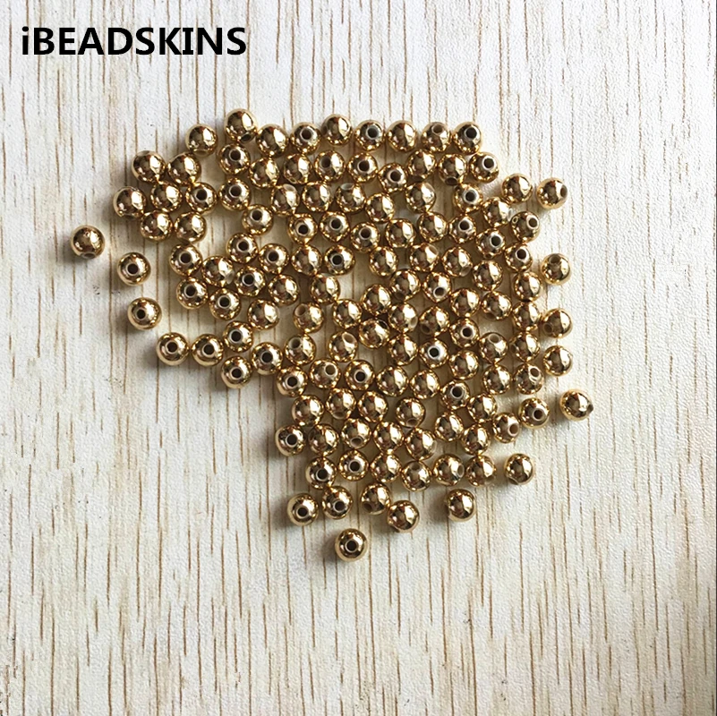 2000 шт./лот 6 мм бусины с золотым покрытием для изготовления ювелирных изделий |