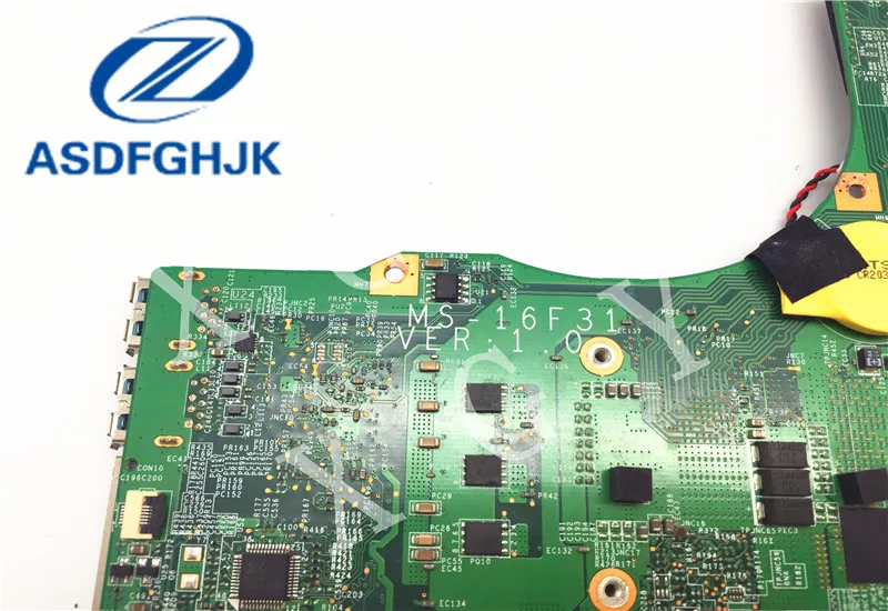 Материнская плата для ноутбука MSI MS-16F3 MS-16F31 1 0 DDR3 неинтегрированная 100% Тесты ОК |