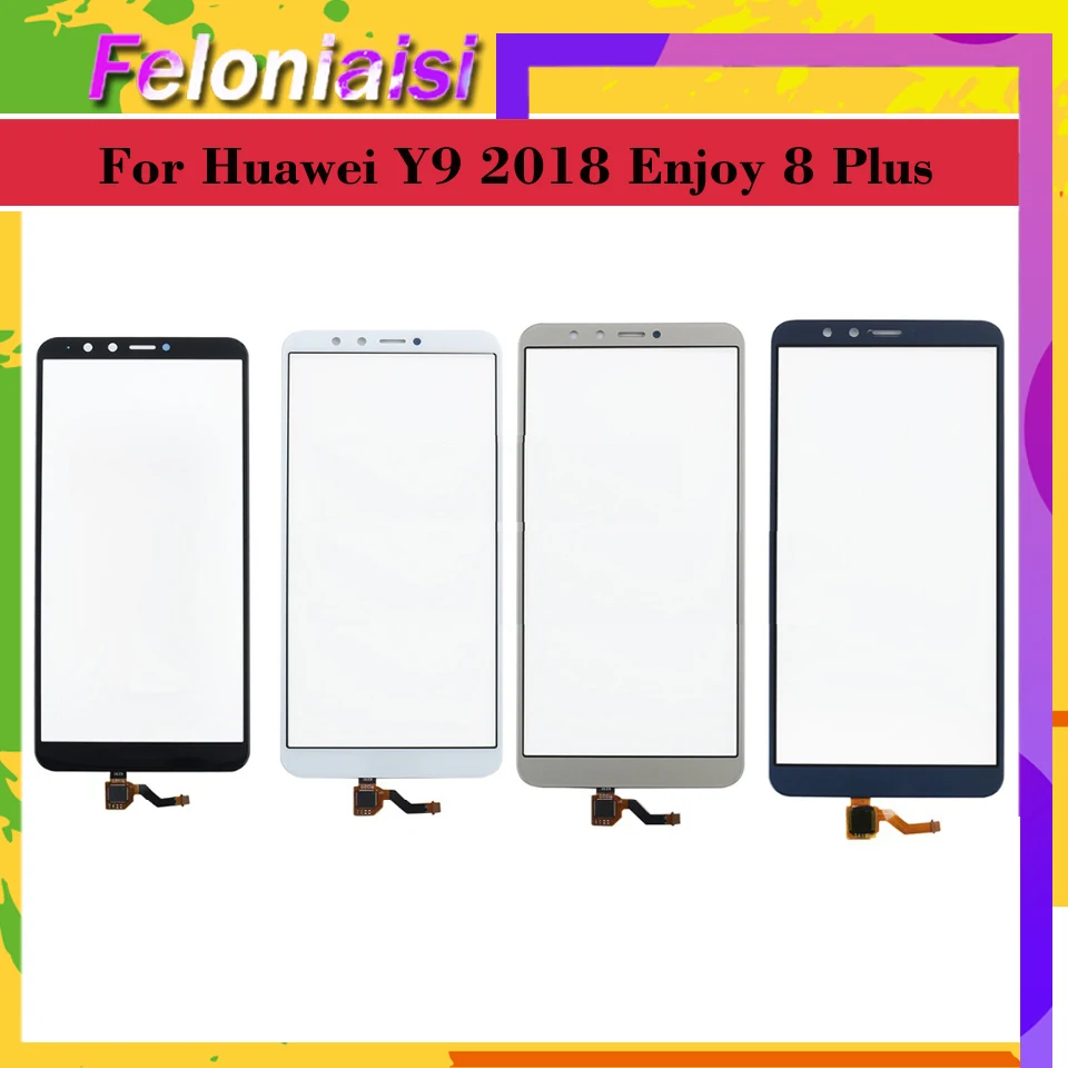 

10Pcs/lot Touchscreen For Huawei Y9 2018 Enjoy 8 Plus Touch Screen Panel Sensor Digitizer Front Glass Outer Lens 5.93"