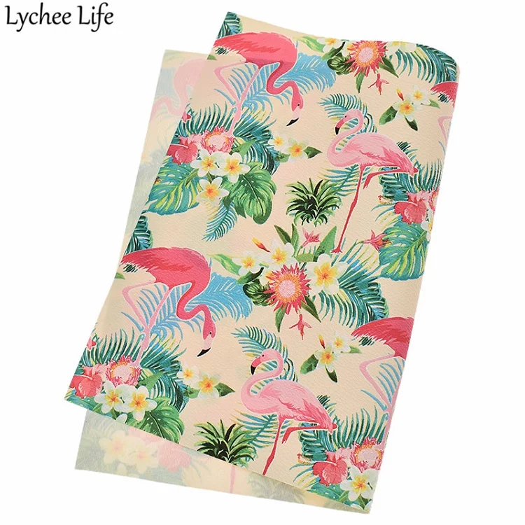 Lychee Life A4 Фламинго кожа ткань красочные ПВХ ткань DIY для пошива домашней одежды ткань аксессуары