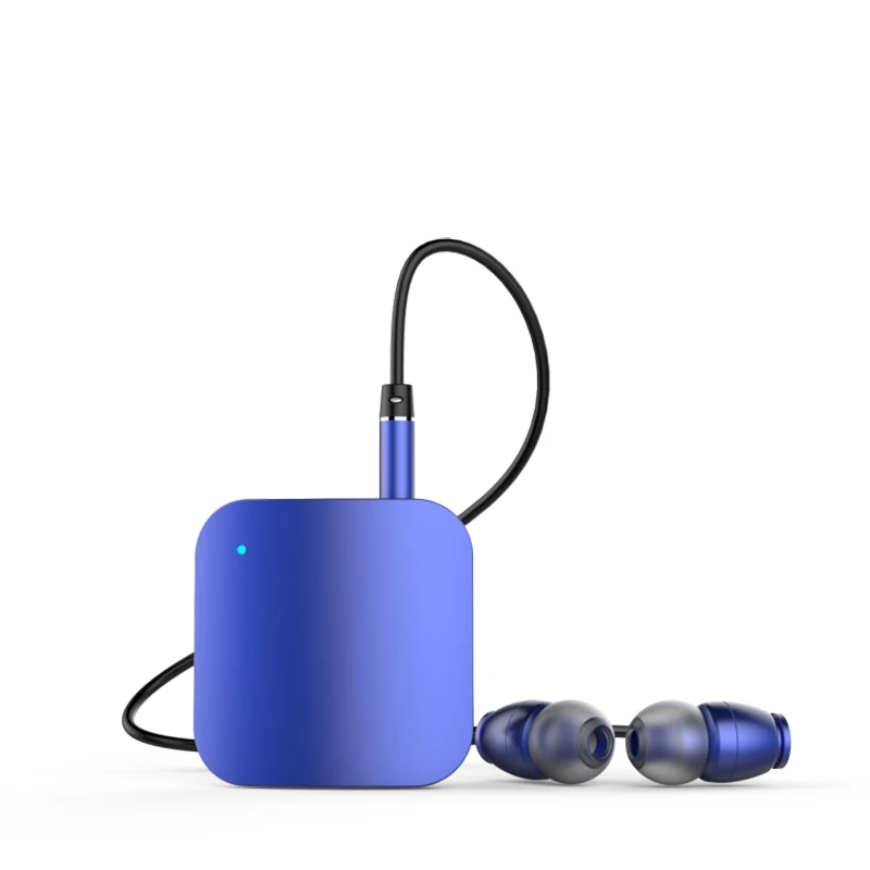 L8 Универсальный спортивный Bluetooth 4,0 телефон беспроводной HiFi воротник клип Bluetooth гарнитура - Цвет: Синий