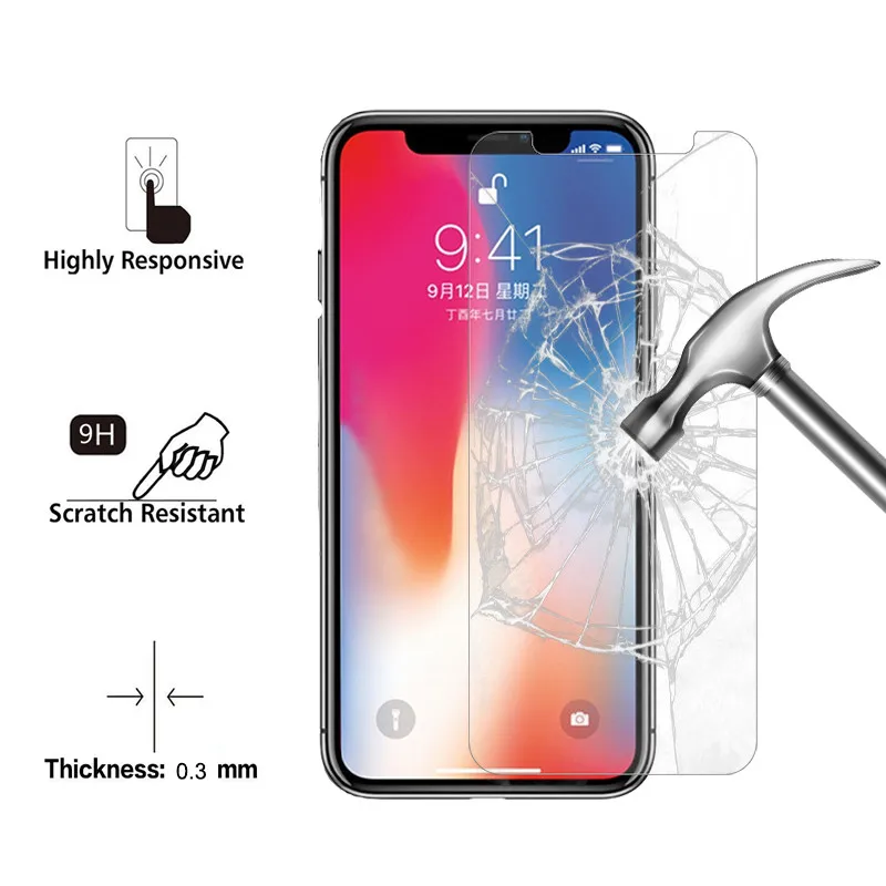 5PCS 10PCS For Glass iphone X XR XS MAX Screen Protector Tempered On the iPhone 7 8 Plus 6 S 5 5S Phone Film | Мобильные телефоны и