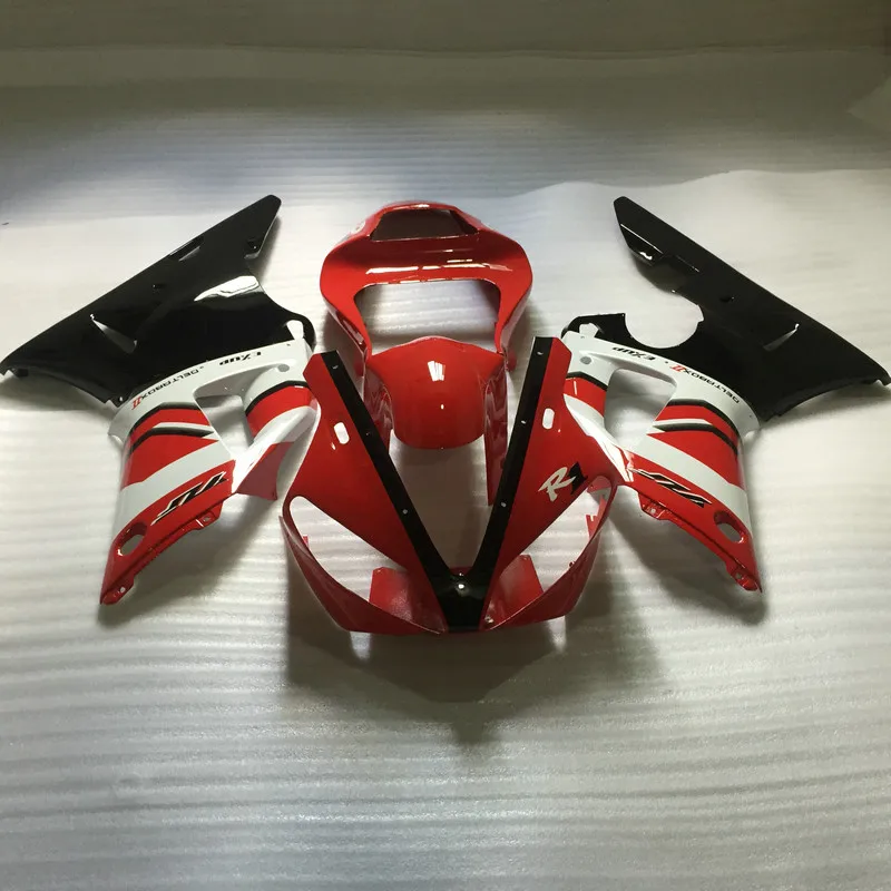 Лучший комплект обтекателей для мотоцикла YAMAHA YZFR1 00 01 YZF R1 2000 2001 YZF1000 Красный Белый