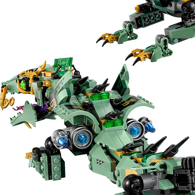 592 unids набор Ninjago Ninja Verde Mech Lloyd Garmadon Wu Charlie игрушка leping совместимый с 2018 фильмом 70612