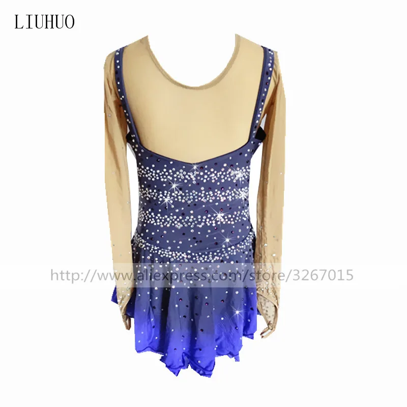 LIUHUO Figure Skating Dress Women's Girls' Ice Performance Gymnastics Competition Grey Teen Leotard Costume Dance Roller |