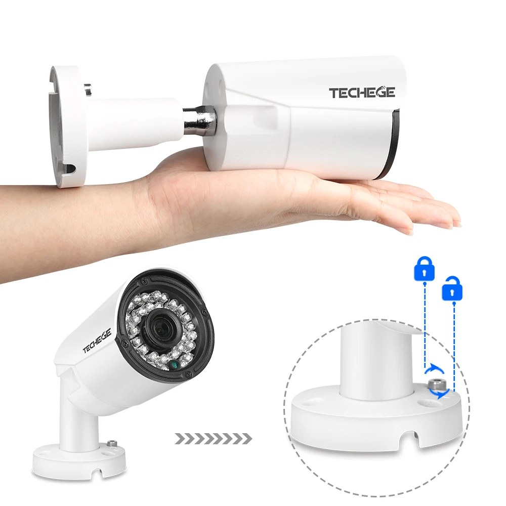 Techege H.265 аудио безопасности IP камера POE 4MP ONVIF Открытый водонепроницаемый CCTV Камера
