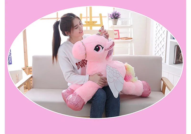 Kawaii единорог плюшевые куклы игрушки Гигантские мягкие животные лошадь игрушки для детей мягкая кукла домашний декор любовник детский подарок на день рождения